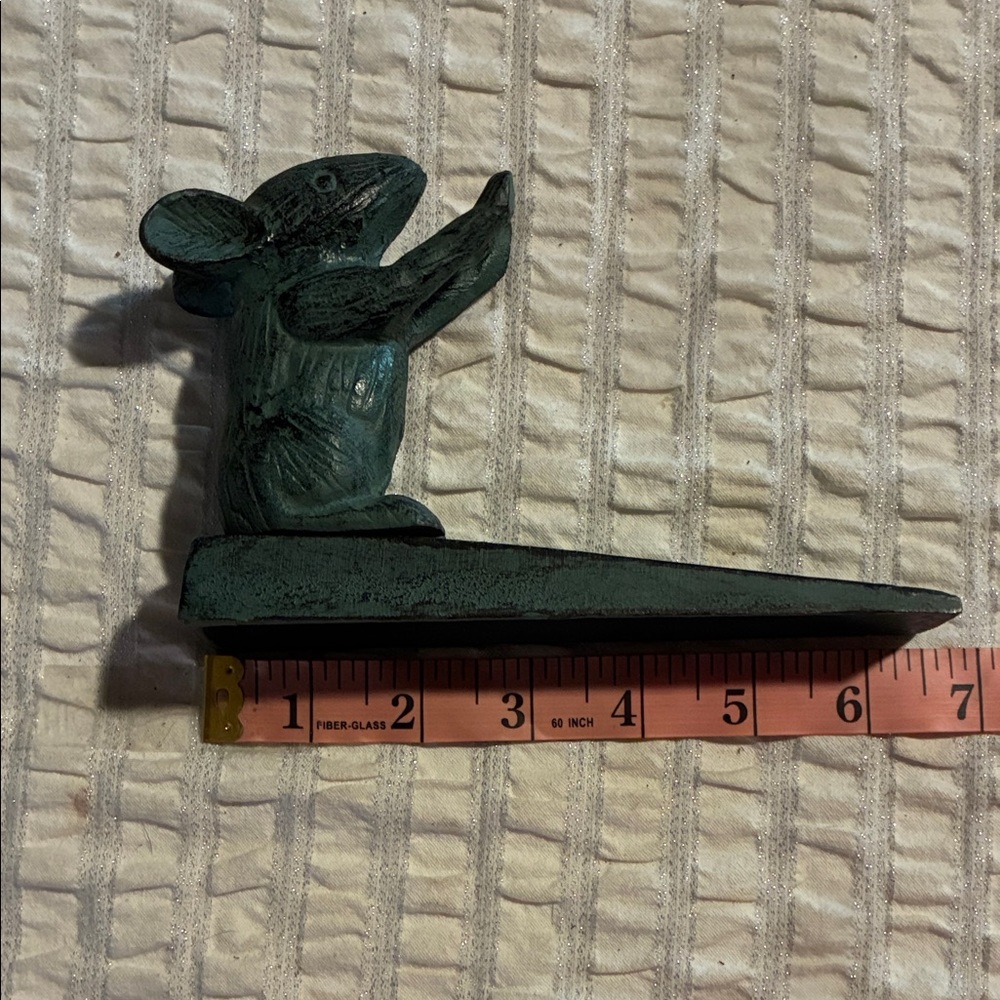 Cast Iron Green & Black Mouse Doorstop - Picture 5 of 6